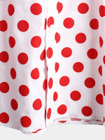 Men's Polka Dots Cotton Pocket Casual Short Sleeve Shirt