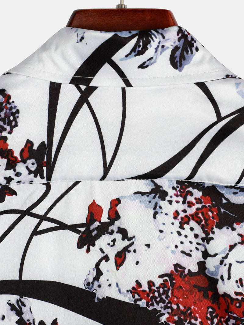 Men's Floral Short Sleeve Casual Shirt