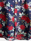 Men's Navy Blue Rose Holiday Cotton Shirt