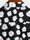 Men's Floral Daisy Print Tropical Hawaiian Cotton Flower Shirt