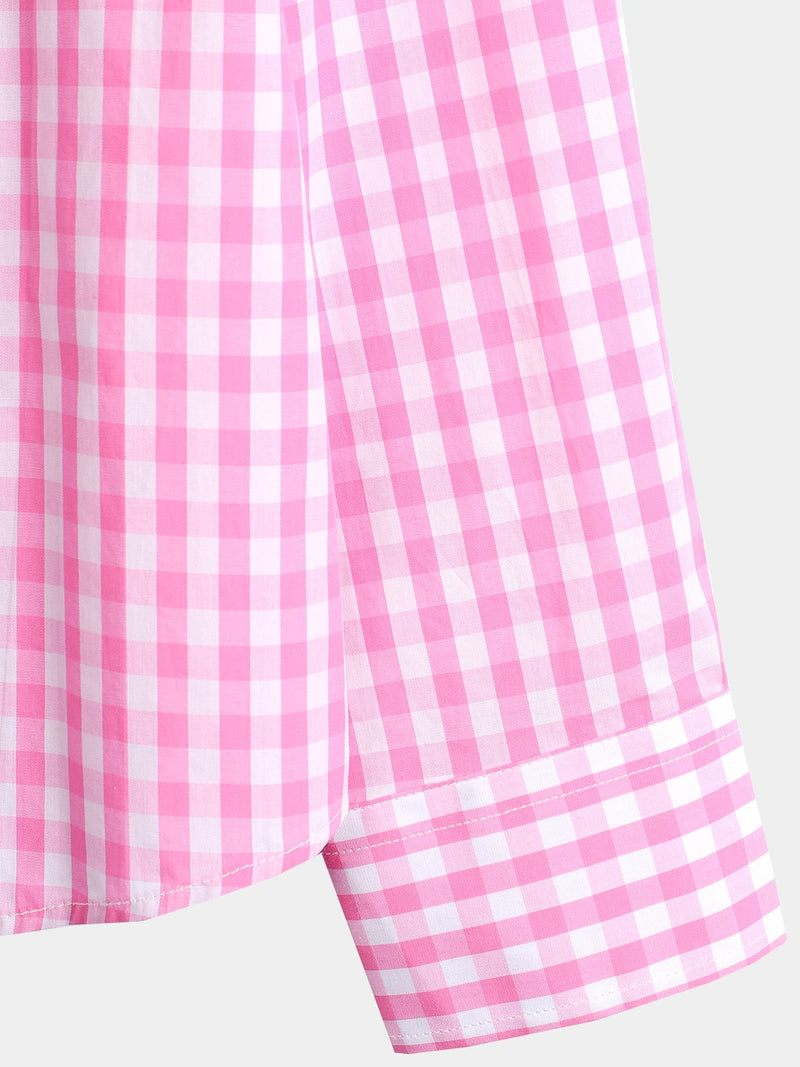 Men's Cotton Long Sleeve Plaid Casual Shirt