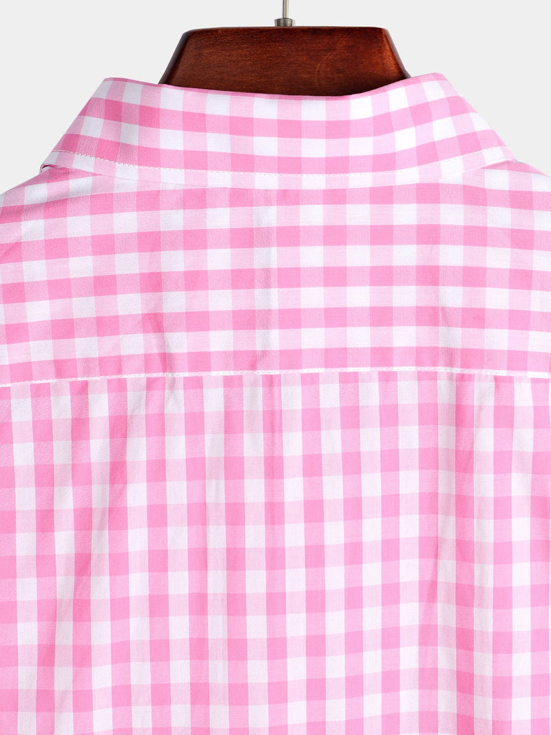 Men's Cotton Long Sleeve Plaid Casual Shirt