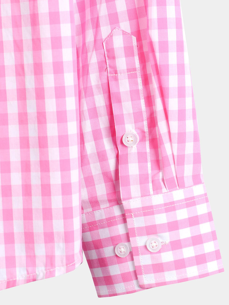 Men's Cotton Long Sleeve Plaid Casual Shirt