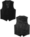 Mens V-Neck Formal Suit Vest Slim Fit Dress Vest Wedding Waistcoat for Tuxedo