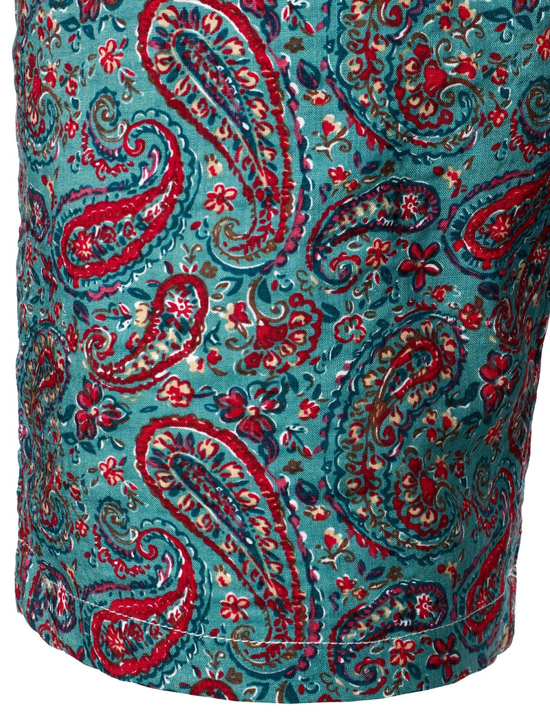 Men's Flower Casual Button Down Hawaiian Shirts&Shorts