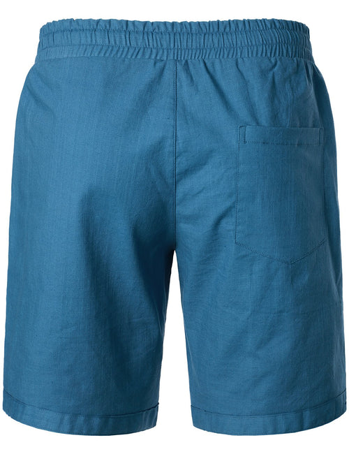 Men's Solid Color Linen Cotton Casual Shorts