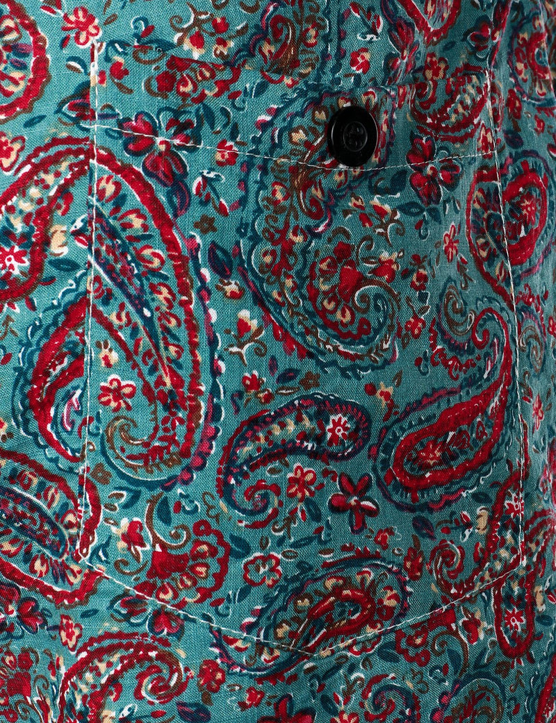 Men's Flower Casual Button Down Hawaiian Shirts&Shorts
