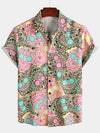 Men's Skull Print Short Sleeve Hawaiian Shirt