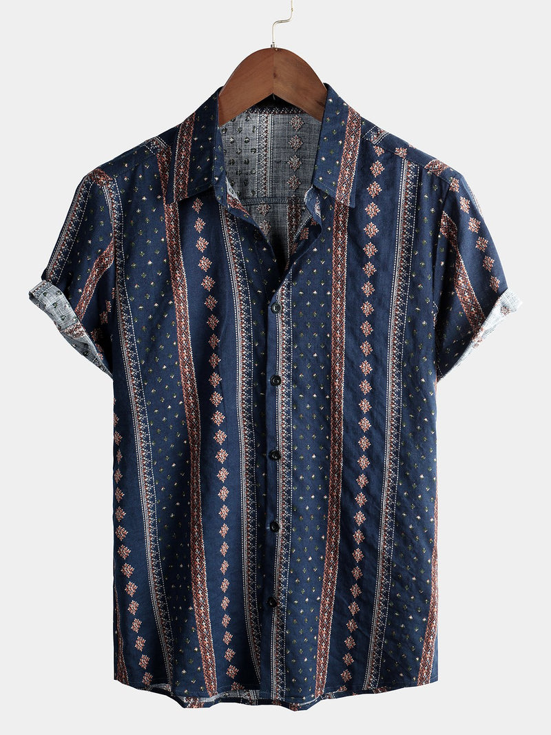 Bundle Of 2 | Men's Floral & Vintage Cotton Tropical Hawaiian Shirt