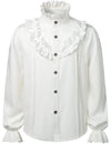 Mens Ruffle Pirate Shirts Medieval Renaissance Cosplay Costume Steampunk Victorian Tops