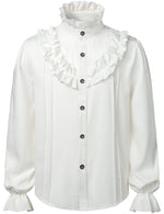Mens Ruffle Pirate Shirts Medieval Renaissance Cosplay Costume Steampunk Victorian Tops