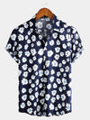 Men's Floral Daisy Print Tropical Hawaiian Cotton Flower Shirt