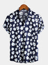 Men's Floral Daisy Print Tropical Hawaiian Cotton Flower Shirt