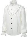 Mens Ruffle Pirate Shirts Medieval Renaissance Cosplay Costume Steampunk Victorian Tops