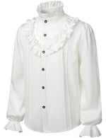 Mens Ruffle Pirate Shirts Medieval Renaissance Cosplay Costume Steampunk Victorian Tops