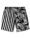 Men's Tiger and Black Striped Animal Beach Hawaiian Aloha Shorts
