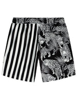 Men's Tiger and Black Striped Animal Beach Hawaiian Aloha Shorts