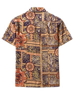 Men's Holiday Yellow Retro 70s Short Sleeve Shirt