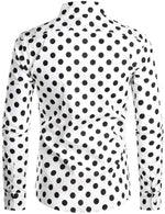 Men's Polka Dots Pocket Cotton Long Sleeve Shirt