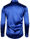 Mens Dress Shirt Silver Sequins Long Sleeve Button Down Disco Shirt Party Costume
