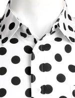 Men's Polka Dots Pocket Cotton Long Sleeve Shirt