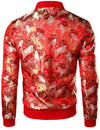 Men's Vintage Embroidered Satin Flight Bomber Jacket Coat