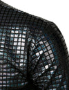 Men's Dress Shirt Sequins Short Sleeves Button Down Shirts Disco Party Costume