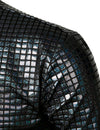 Men's Dress Shirt Sequins Short Sleeves Button Down Shirts Disco Party Costume