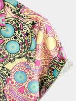 Men's Funny Skull Print Short Sleeve Shirt