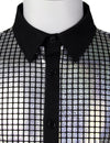 Men's Dress Shirt Sequins Button Down Long Sleeve Shirts Disco Party Costume
