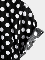 Men's Polka Dots Cotton Pocket Casual Short Sleeve Shirt