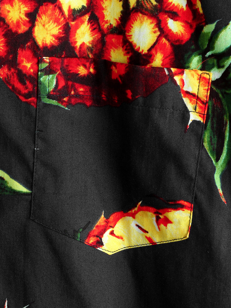 Men's Casual Pineapple Pattern Cotton Shirt