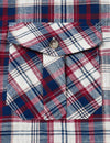 Men's Linen Plaid Pocket Summer Cowboy Check Short Sleeve Button Up Western Shirt