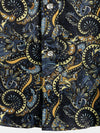 Men's Retro Navy Blue Short Sleeve Casual Shirt