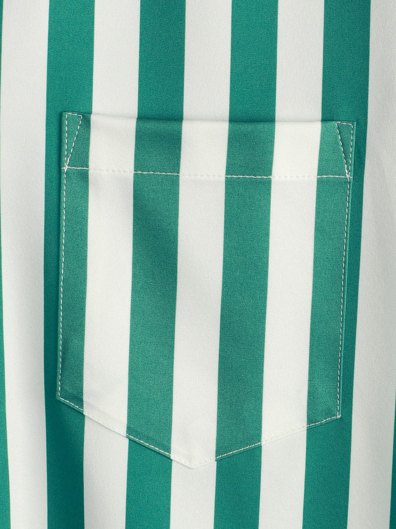 Men's Short Sleeve Striped Pocket Hawaiian Shirt