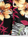 Men's Hawaii Tropical Plant Print Floral Cotton Shirt