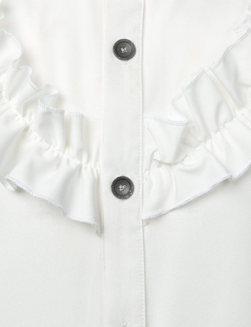 Mens Ruffle Pirate Shirts Medieval Renaissance Cosplay Costume Steampunk Victorian Tops