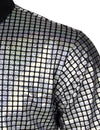 Men's Dress Shirt Sequins Button Down Long Sleeve Shirts Disco Party Costume