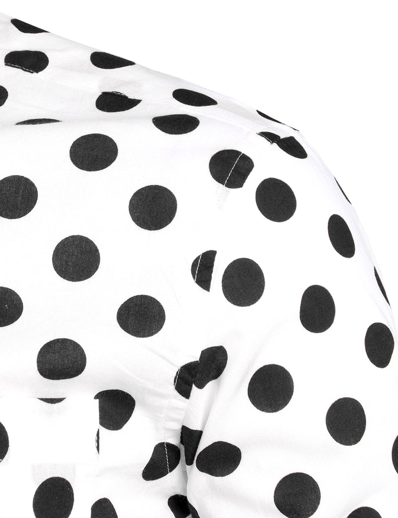 Men's Polka Dots Pocket Cotton Long Sleeve Shirt