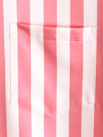 Men's Pink Flamingo Animal Striped Print Pocket Button Up Vacation Short Sleeve Beach Cruise Camp Shirt