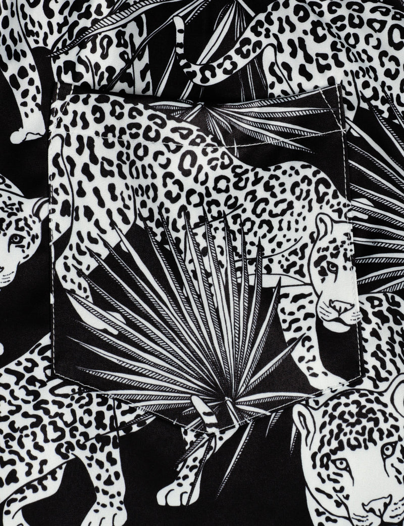 Men's Tiger and Black Striped Animal Beach Hawaiian Aloha Shorts