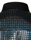 Men's Dress Shirt Sequins Short Sleeves Button Down Shirts Disco Party Costume
