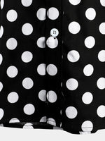 Men's Polka Dots Cotton Pocket Casual Short Sleeve Shirt