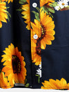 Men's Vintage Sunflower Pocket Short Sleeve Shirt