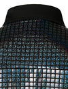 Men's Dress Shirt Sequins Short Sleeves Button Down Shirts Disco Party Costume