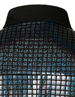 Men's Dress Shirt Sequins Short Sleeves Button Down Shirts Disco Party Costume