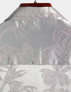 Men's Summer Jacquard Casual Elegant Button Up Pocket Short Sleeve Beach Shirt