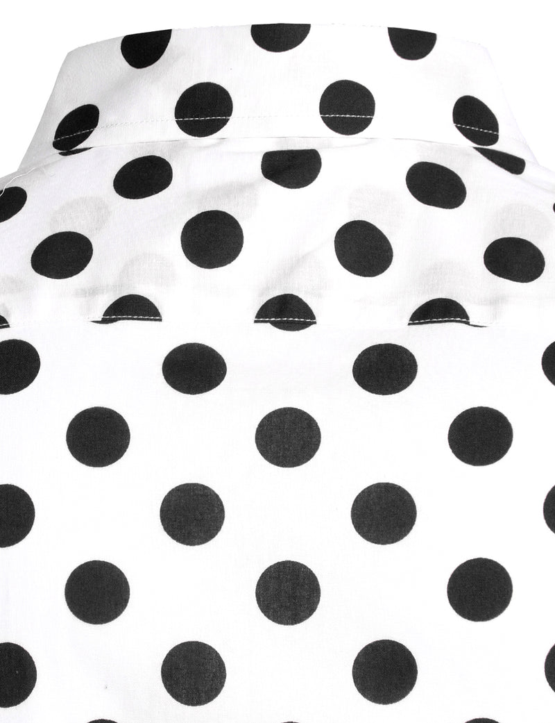 Men's Polka Dots Pocket Cotton Long Sleeve Shirt