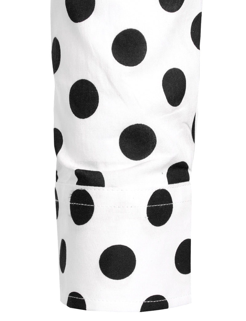 Men's Polka Dots Pocket Cotton Long Sleeve Shirt