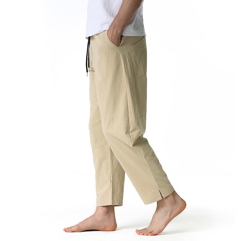 Men's Cotton Loose Casual Lightweight Elastic Waist Pants